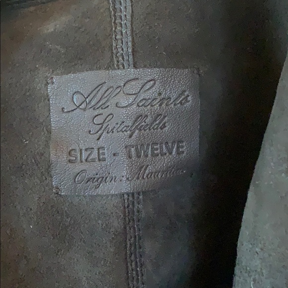 All Saints Brown Leather Jacket - Picture 2 of 4